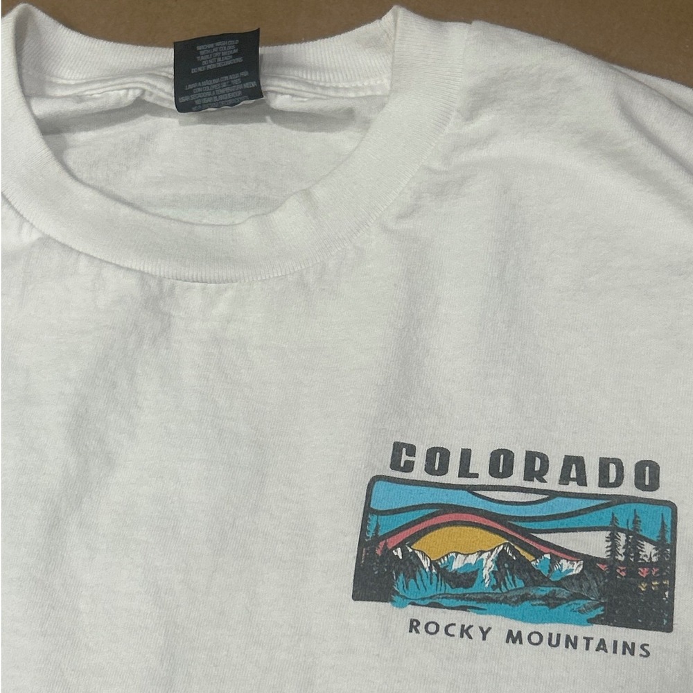 Prairie Mountain White Colorado Rocky Mountains Long Sleeve Shirt Mens Large - Picture 10 of 10